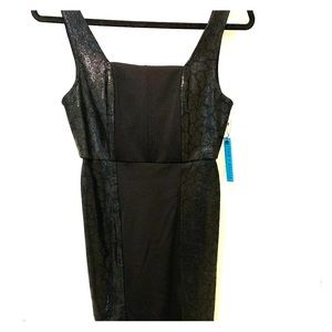 Alice & Olivia midi black snakeskin dress